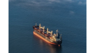 cargo ship at sea