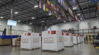 Emergency shipments for Turkey earthquake response are staged in Direct Relief's warehouse for shipment.