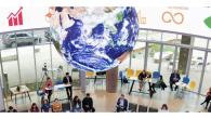 People working in a large room