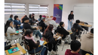 Students participate in a DP World English Academy classroom session in San Antonio.