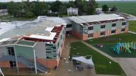 Tornado damage to Meridian Elementary school.