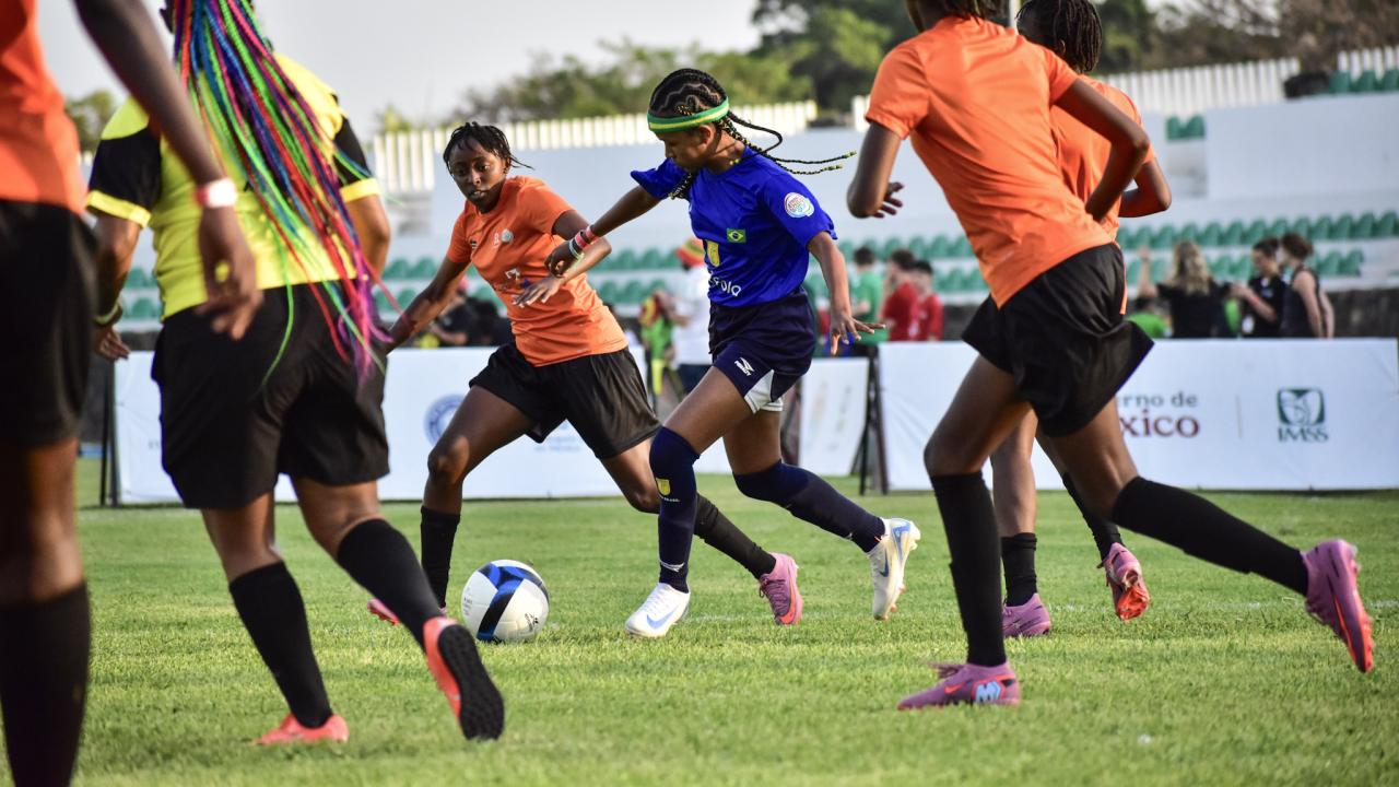 Kids playing soccer