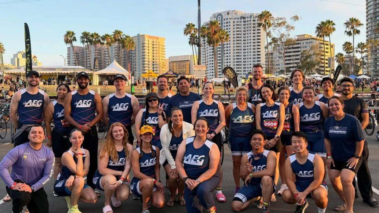AEG Tri Team Group Photo at the 2026 Long Beach Legacy Triathlon 