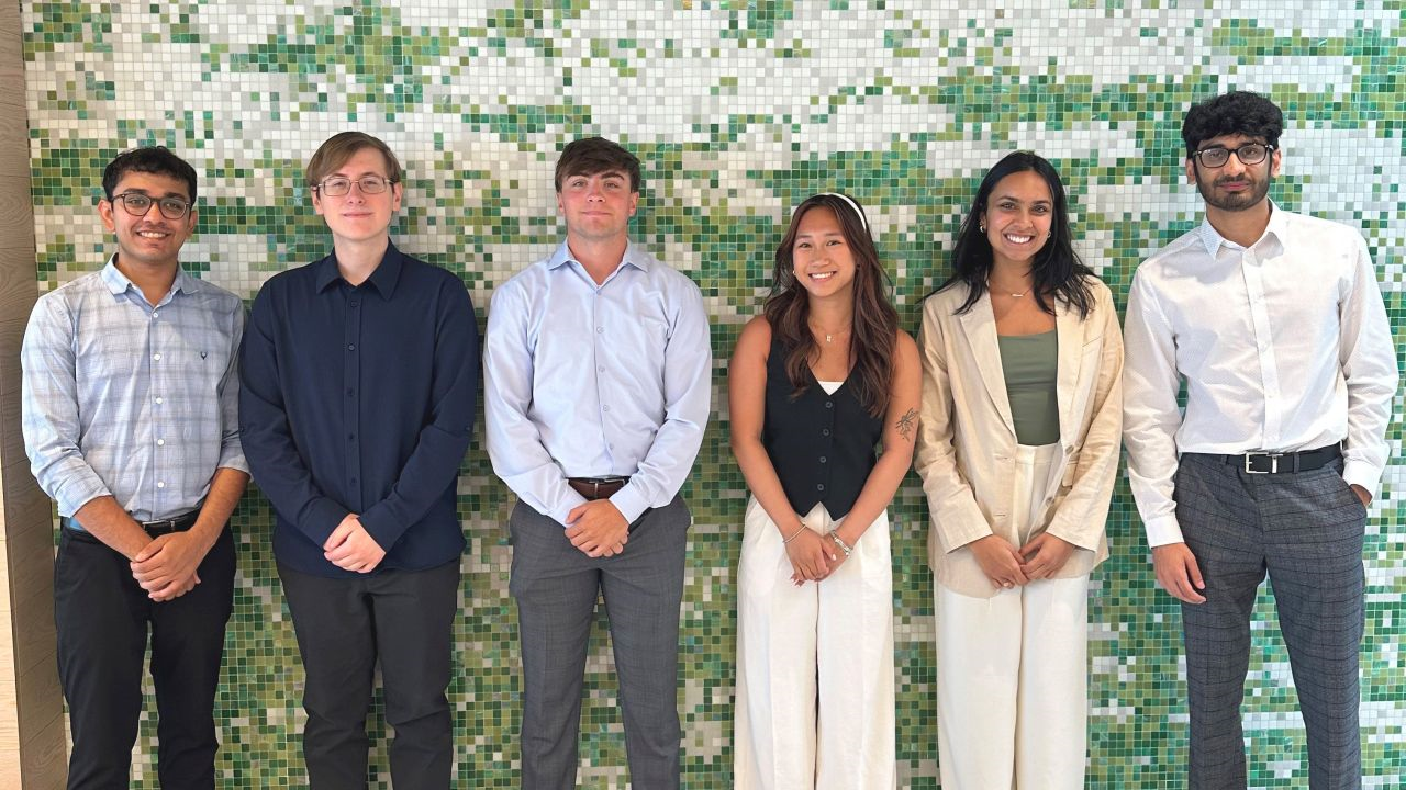 Group photo of the six interns
