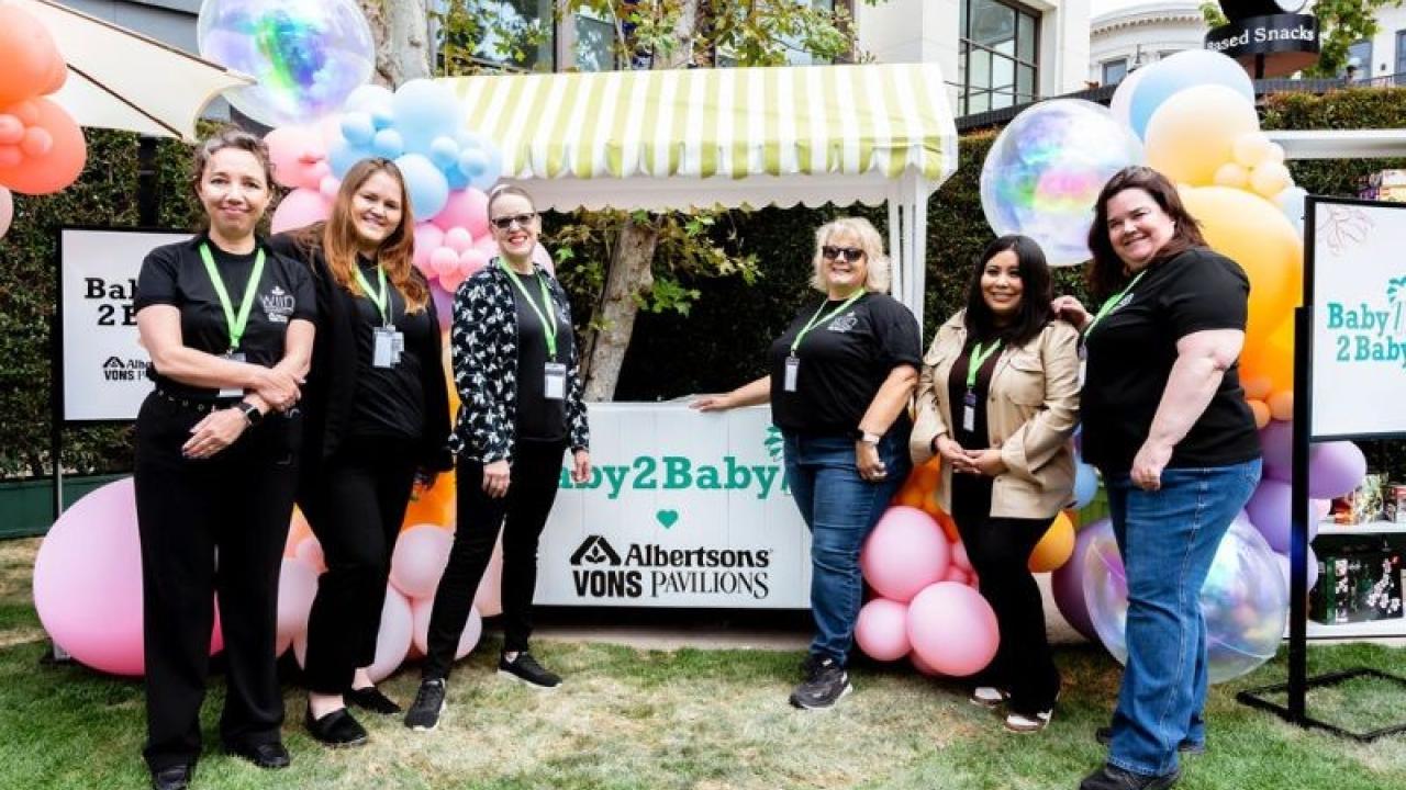 Group posing at Albertsons' SoCal Mother's Day event