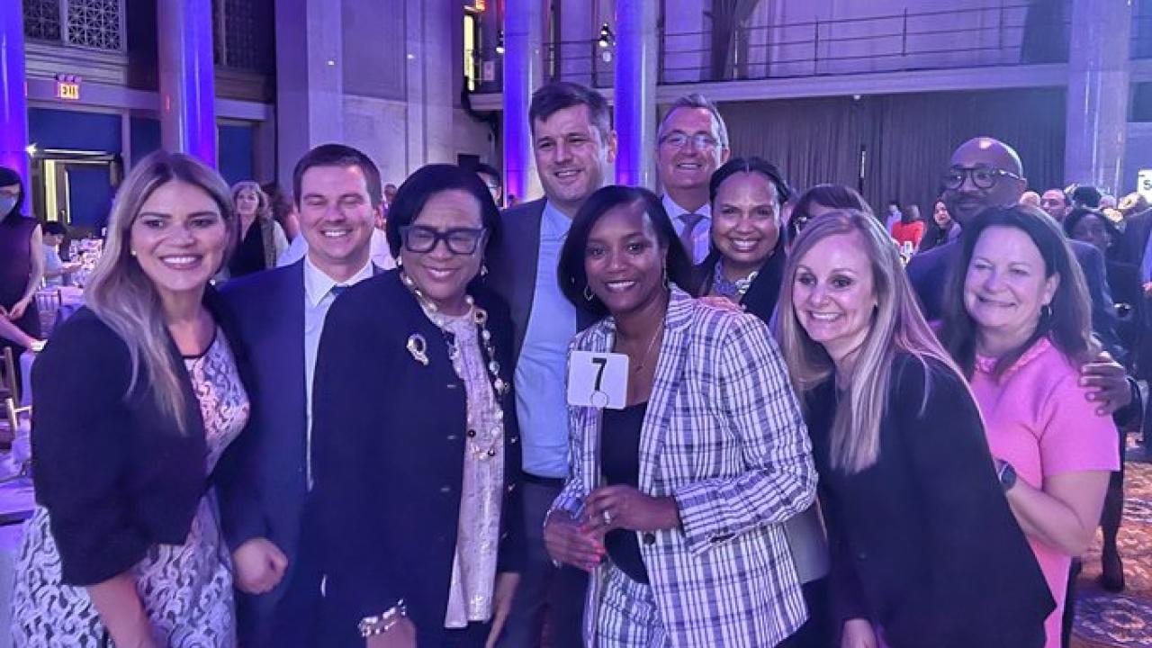 A diverse group of Dow, Inc. colleagues represent the company at the 2023 DiversityInc Top 50 Event.