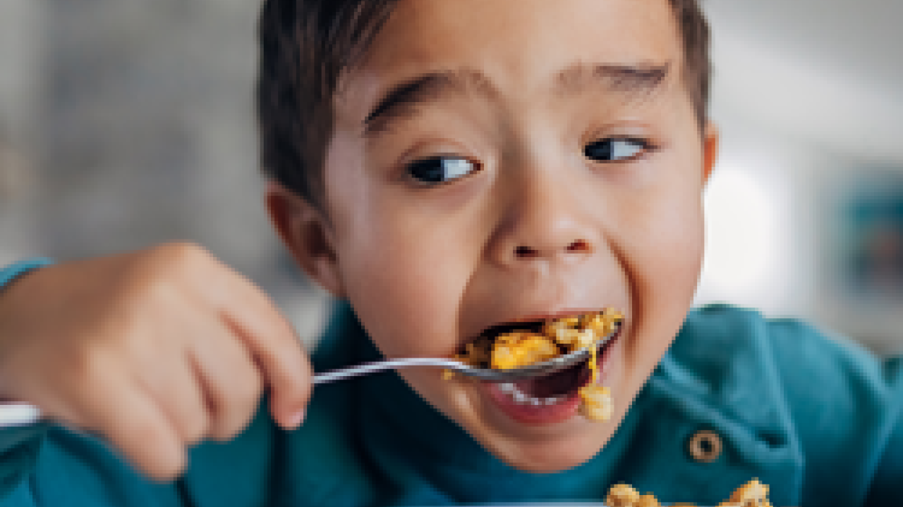 Child eating cereal
