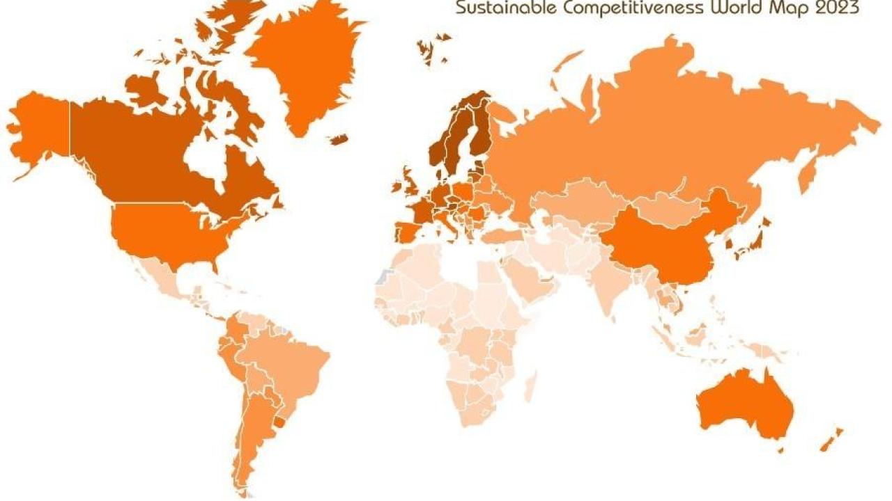 GSCI Sustainable Competitiveness World map 2023