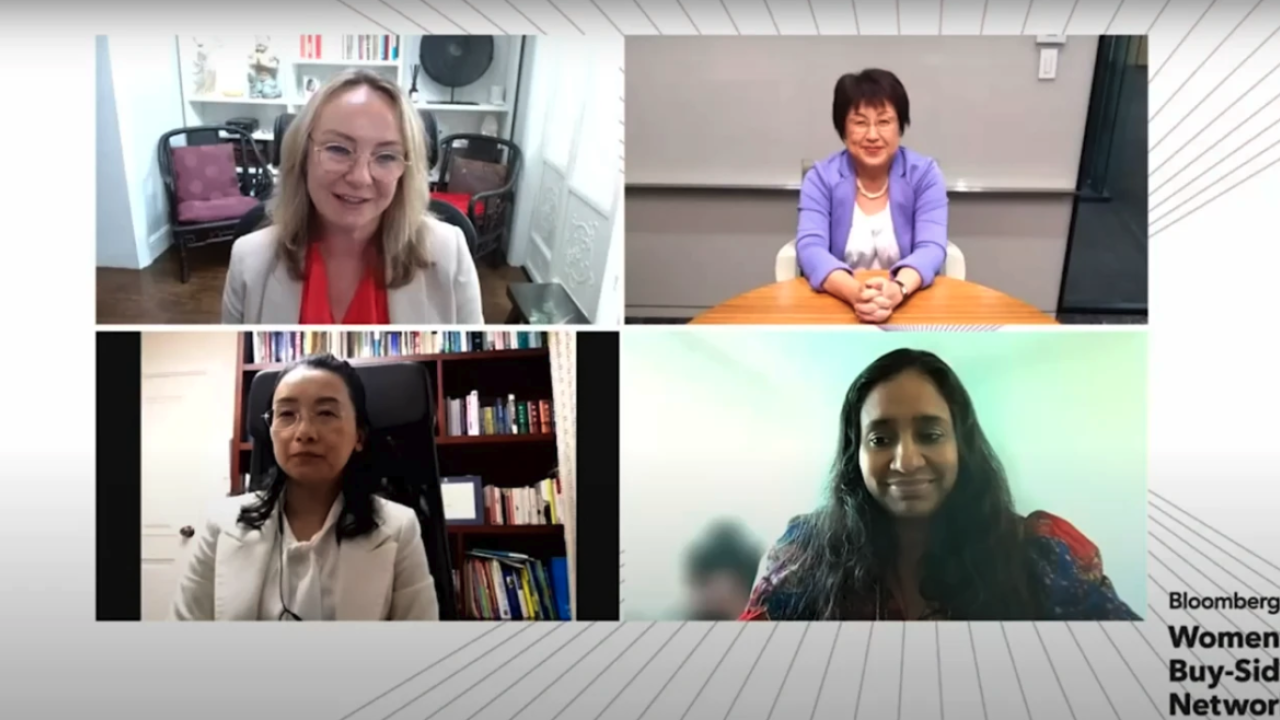 People in a virtual meeting