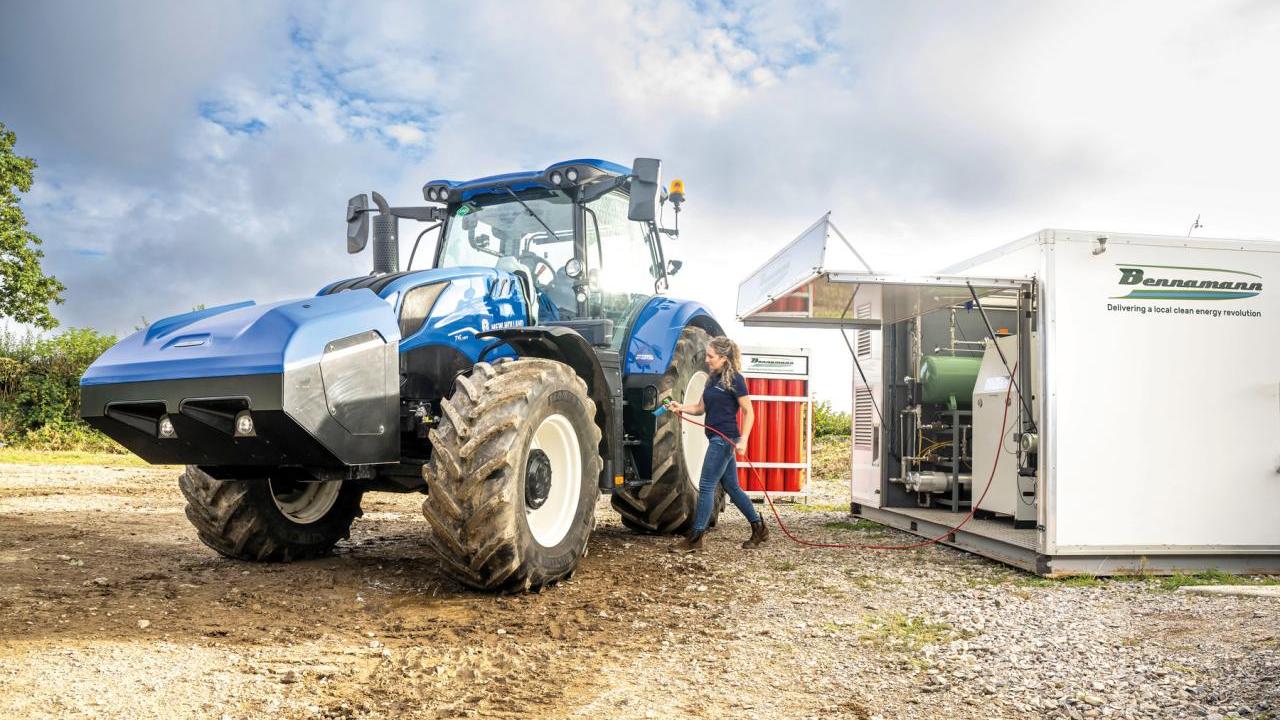 Blue tractor