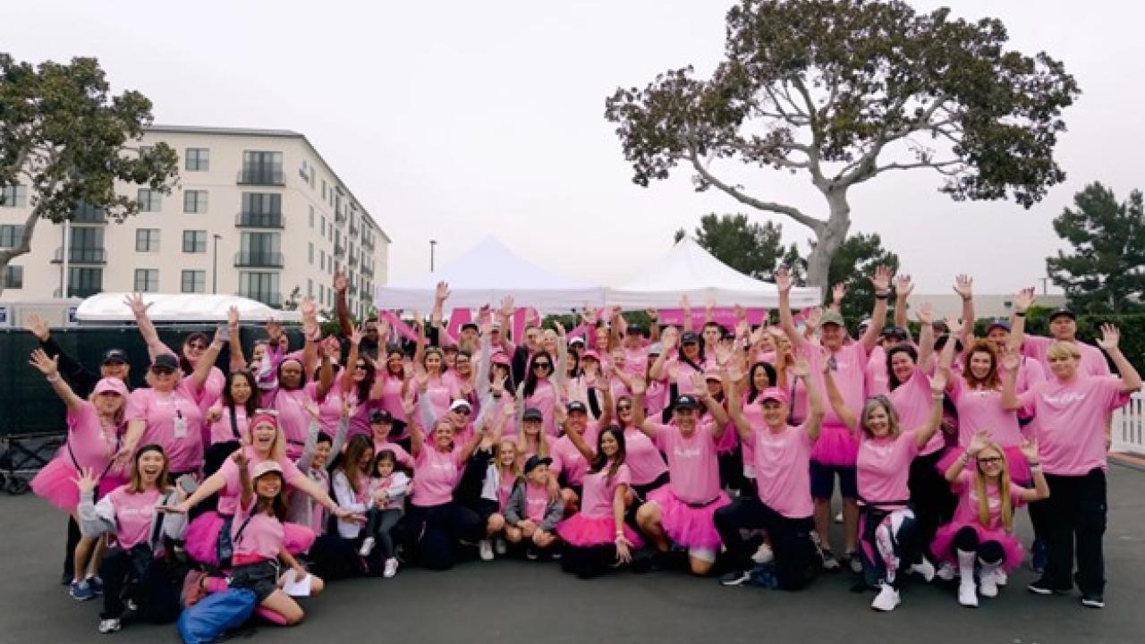Group of people in pink at Better Than Pink Walk