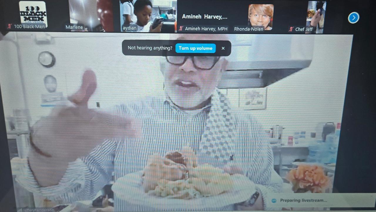 Screenshot from the Virtual Youth Cooking Class