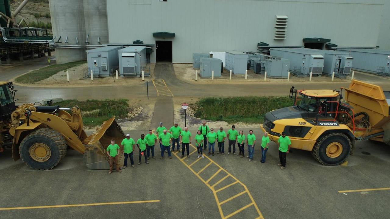 Group photo on construction site