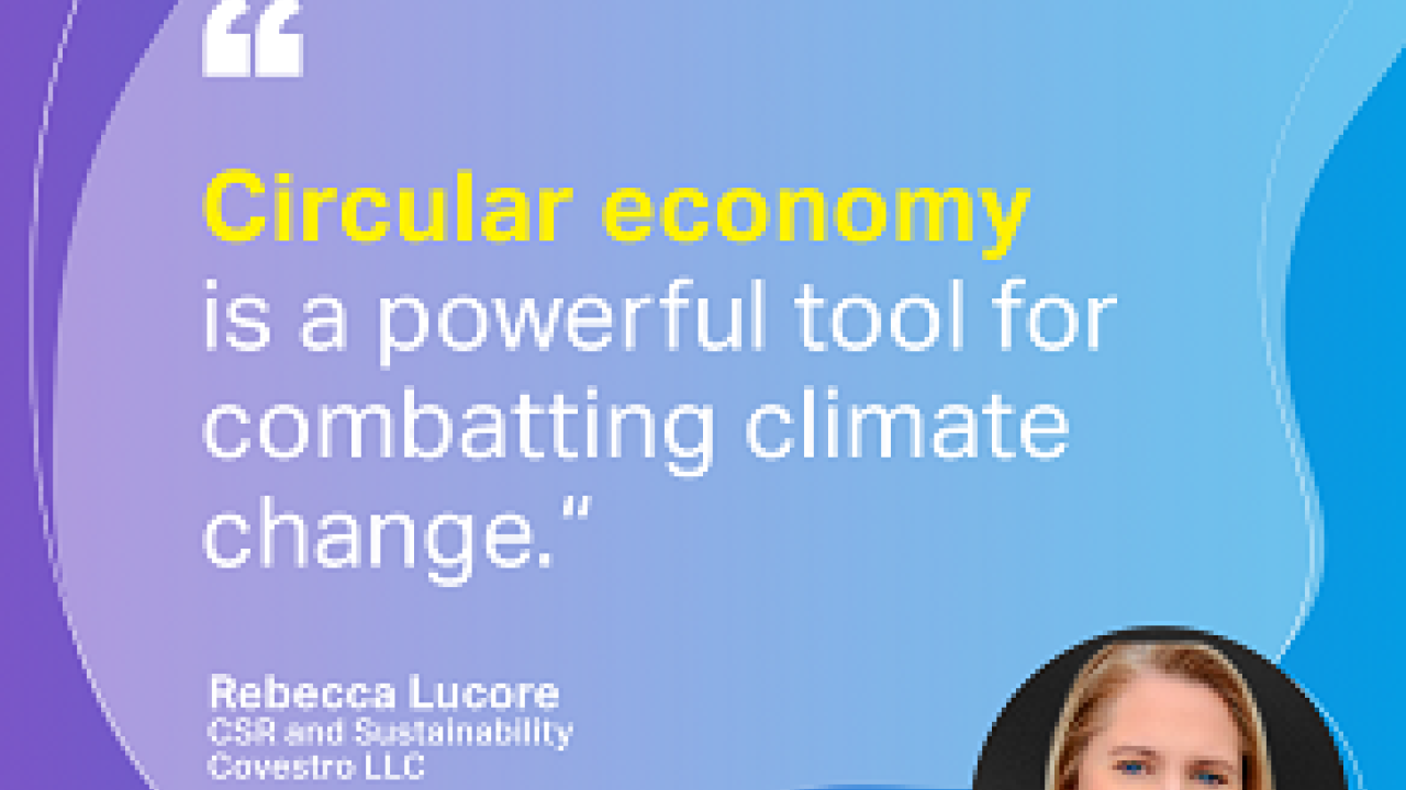 Graphic reads: Circular economy is a powerful tool for combating climate change