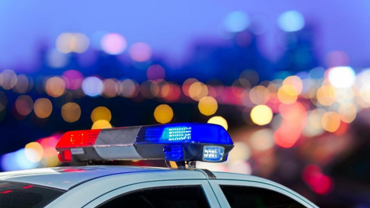Close up of police car lights