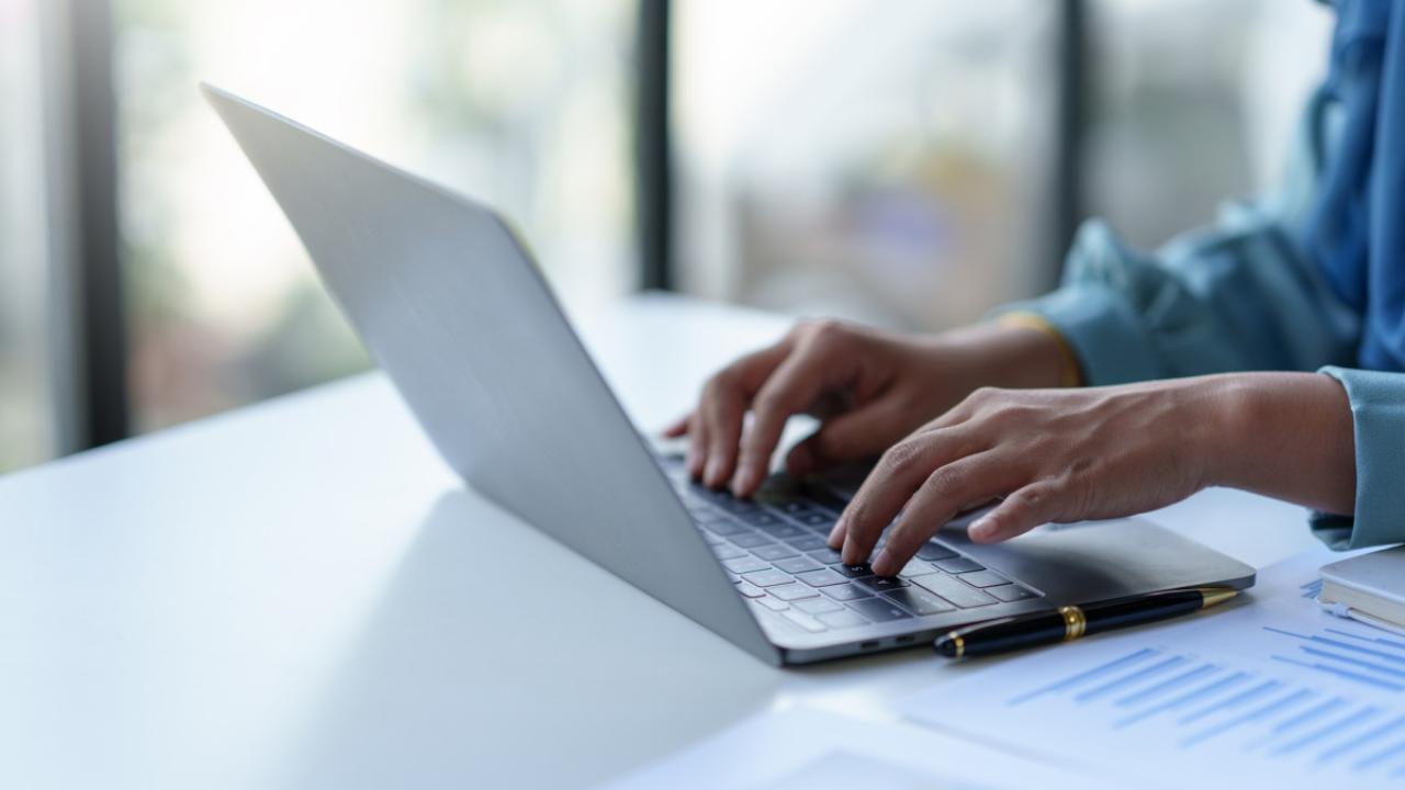 Person working on laptop