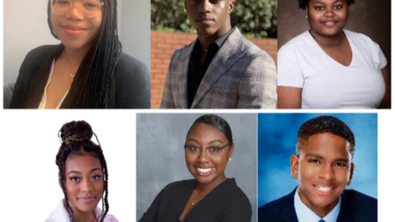 6 headshots of scholarship awardees