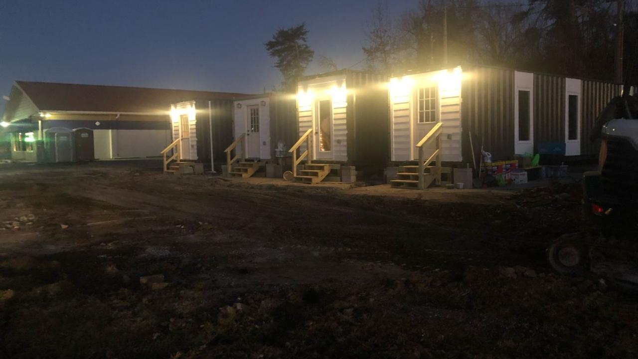 Exterior of ekō Homes at Night