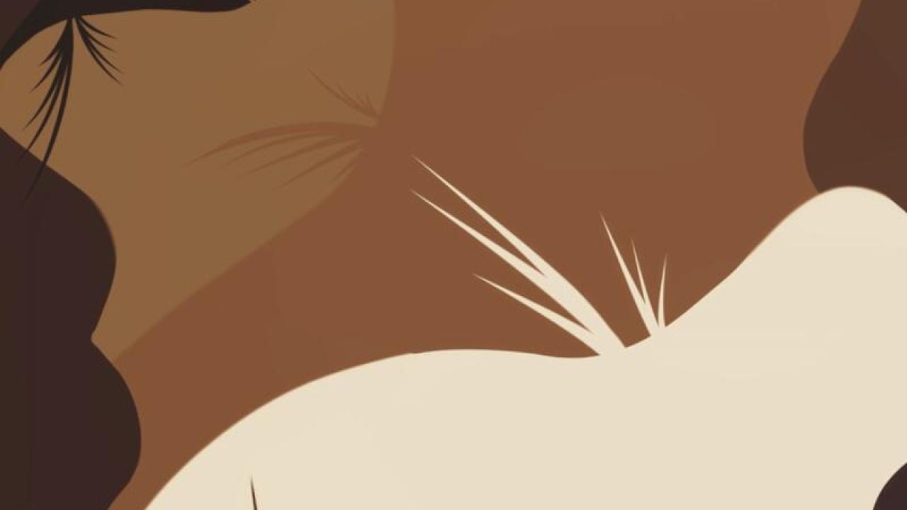 Abstract image in shades of brown and tan. "Journal of healthcare, science, and the humanities special issue on HIV/AIDS and the black community