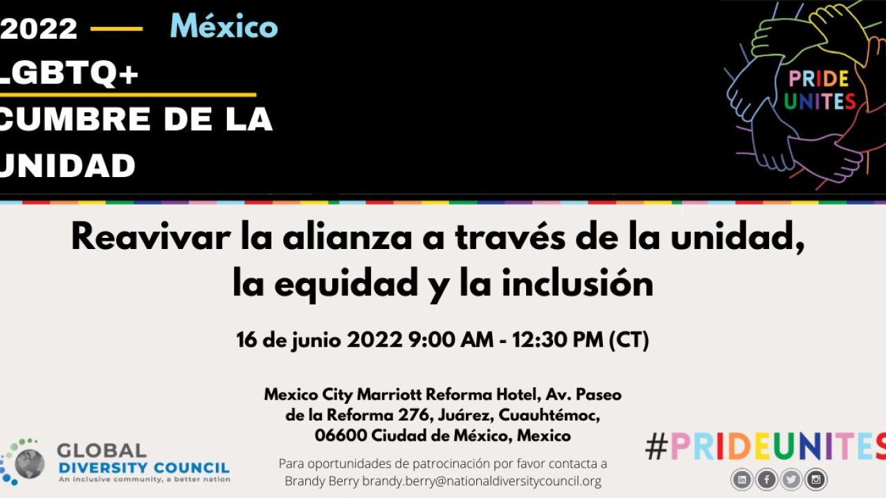 LGBtQ+ Cumbre de la unidad infogaphic