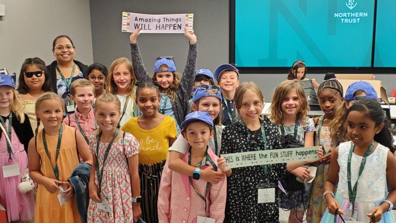 Group of kids in a classroom