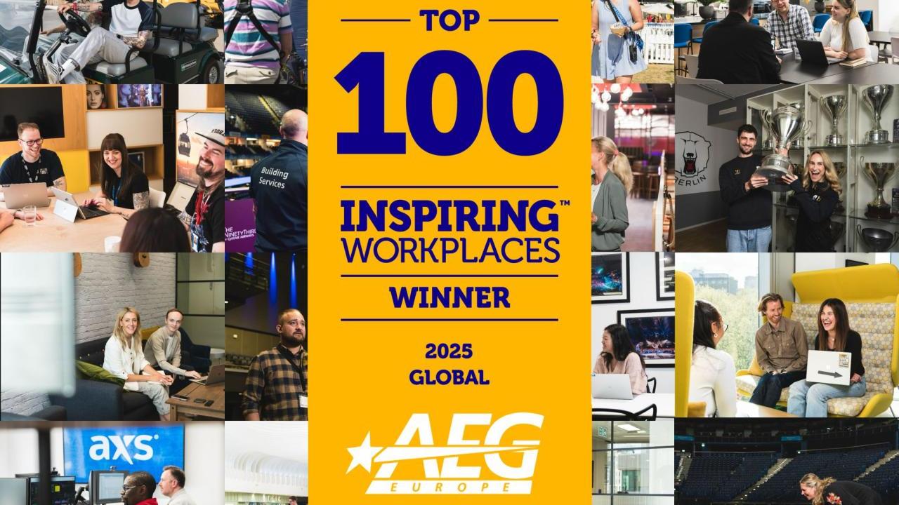 AEG Europe has been named among 2025 Global Top 100 Inspiring Workplaces.