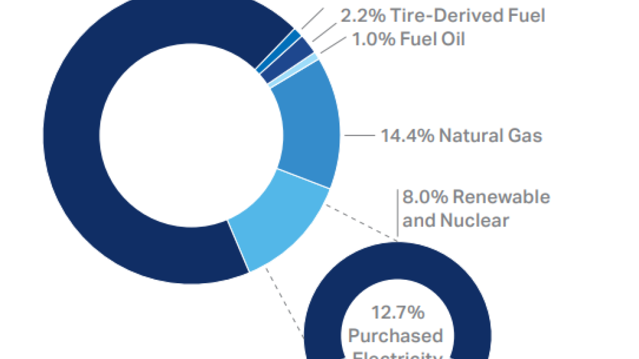 2020 Sappi North America total energy chart