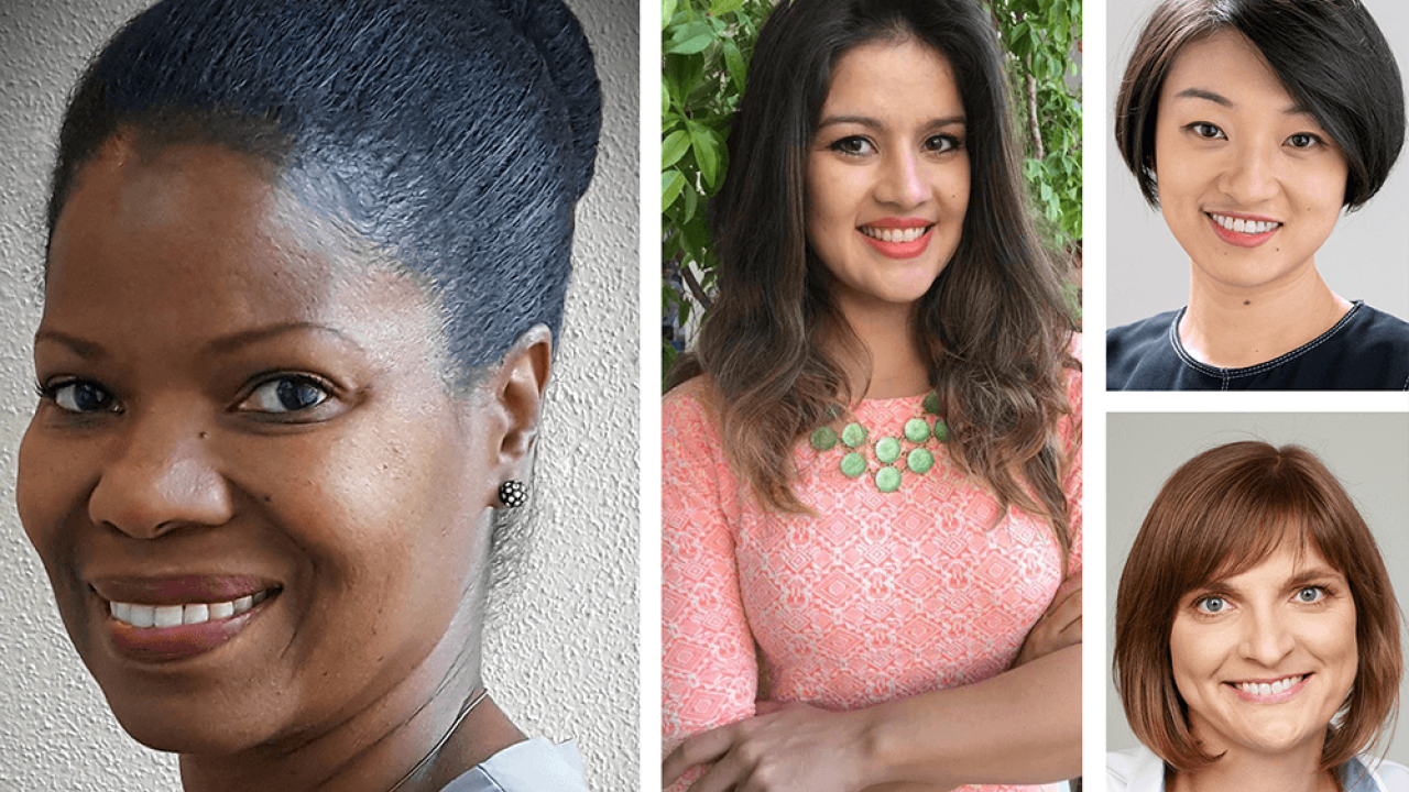 composite image of four women