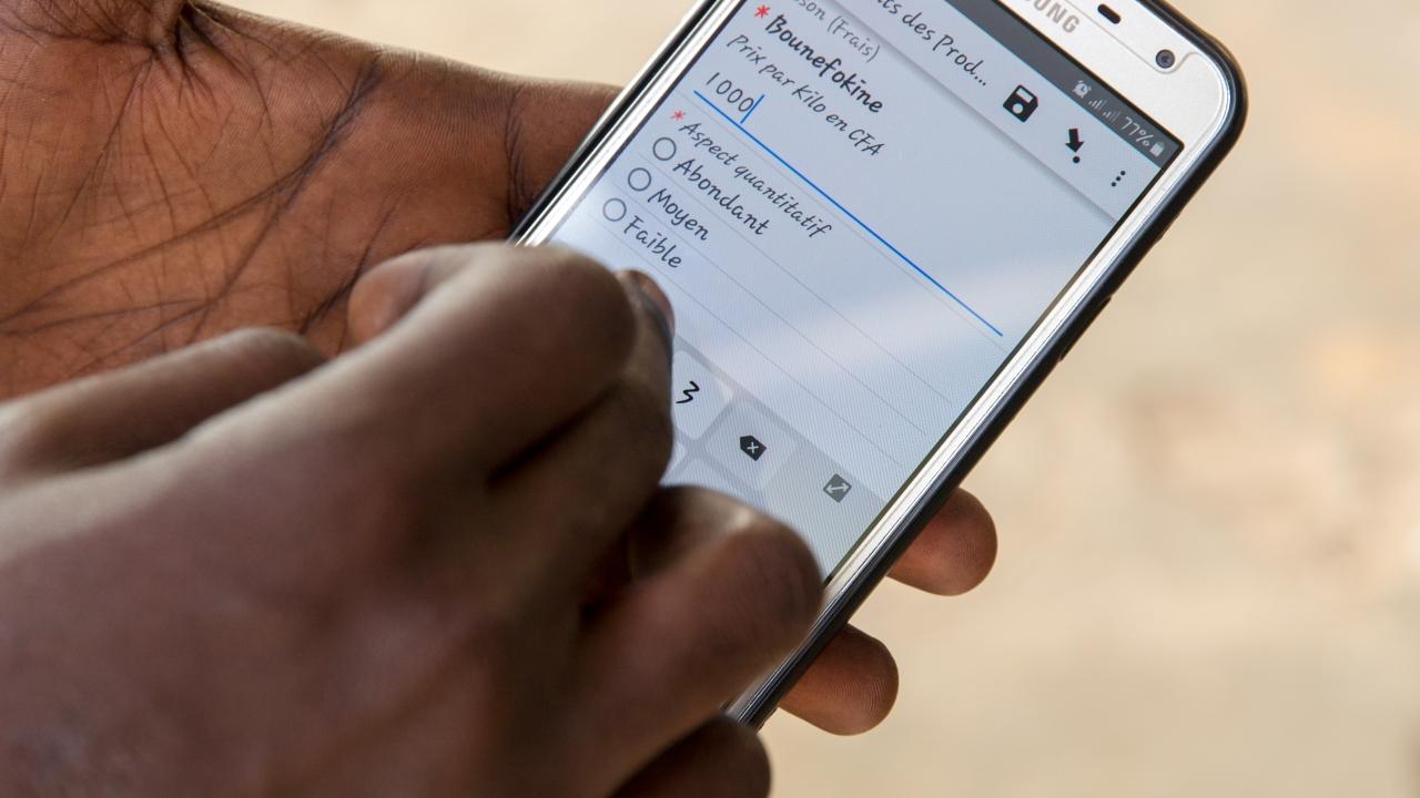 cell phone app being used