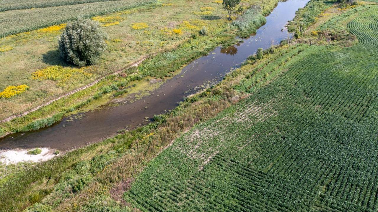Agricultural landscape in Quebec, Canada.