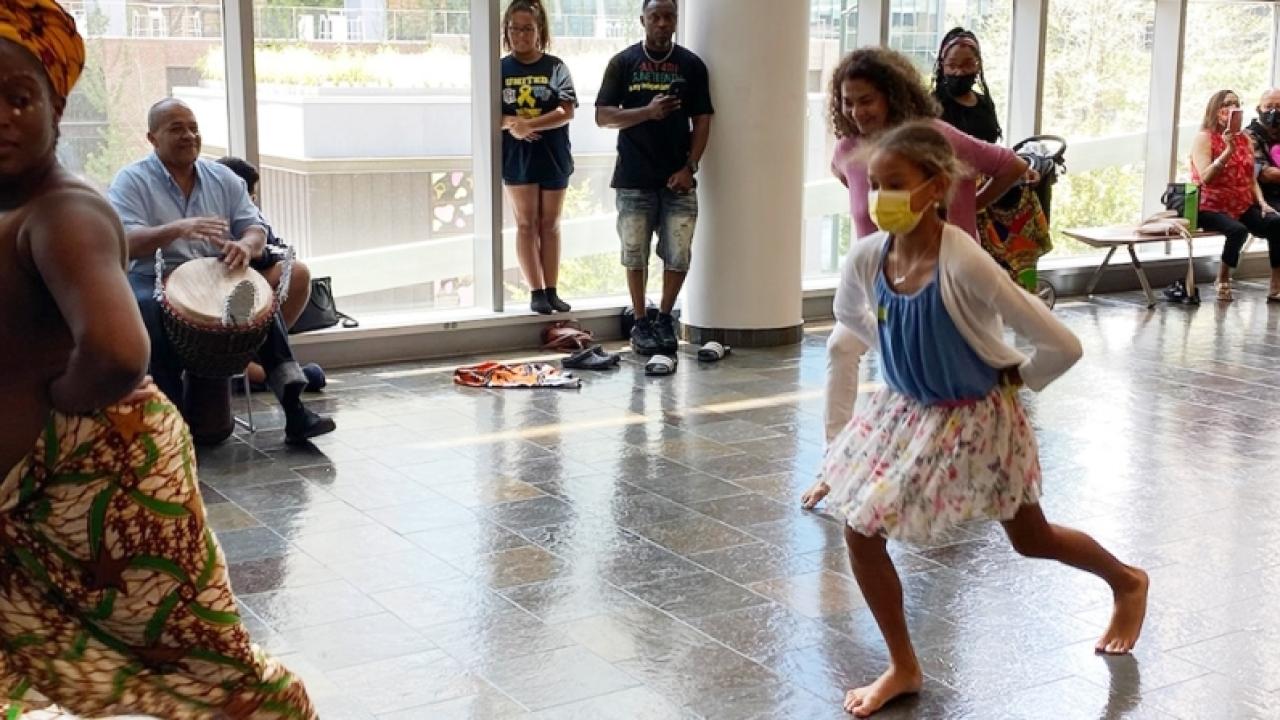 museum-goers in a dance class at the Gantt Center in Charlotte