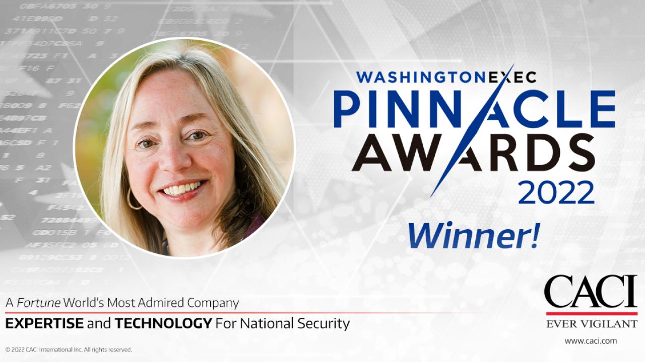 Pinnacle Awards Winner text with headshot of Linda Braun