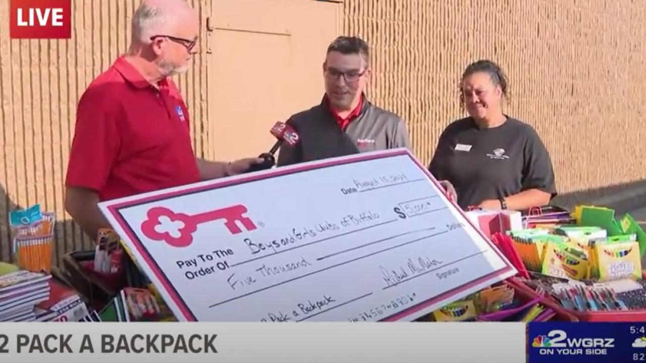 KeyBank donation of $5,000 to 2 Pack A Backpack.