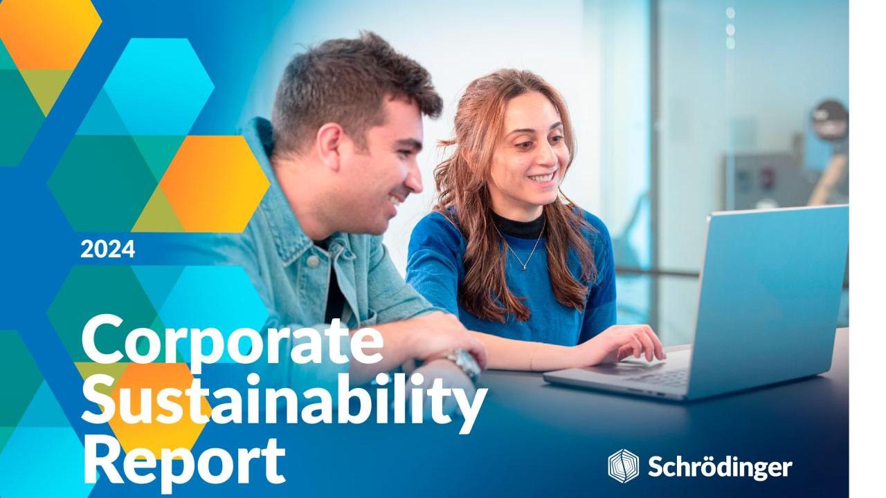 Schrodinger 2024 Corporate Sustainability Report Cover