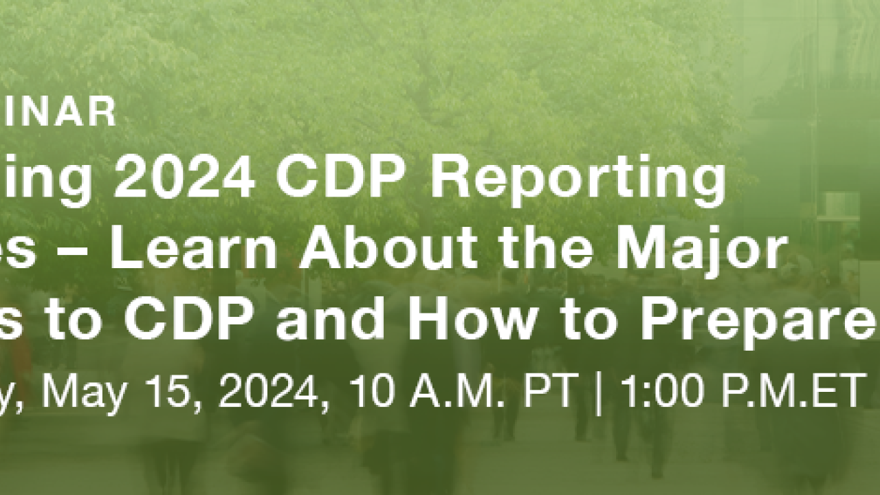 SCS Consulting Presents CDP Reporting Webinar