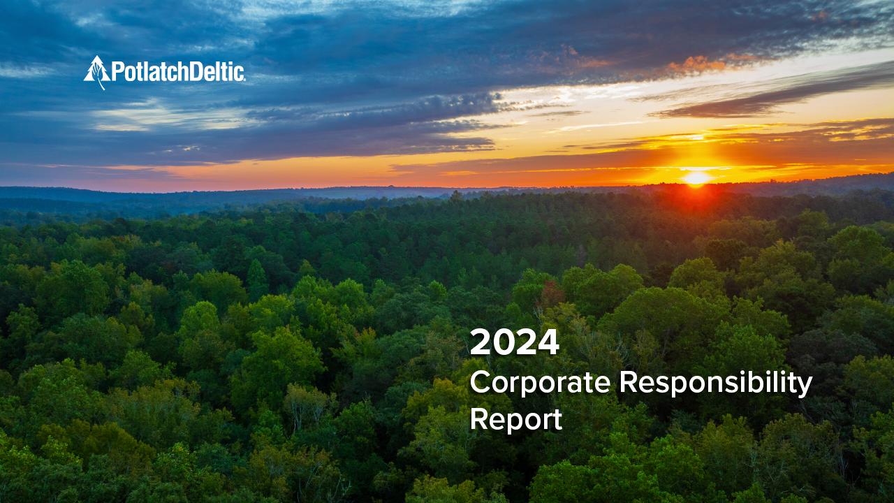 2024 Corporate Sustainability Report cover with image of forest
