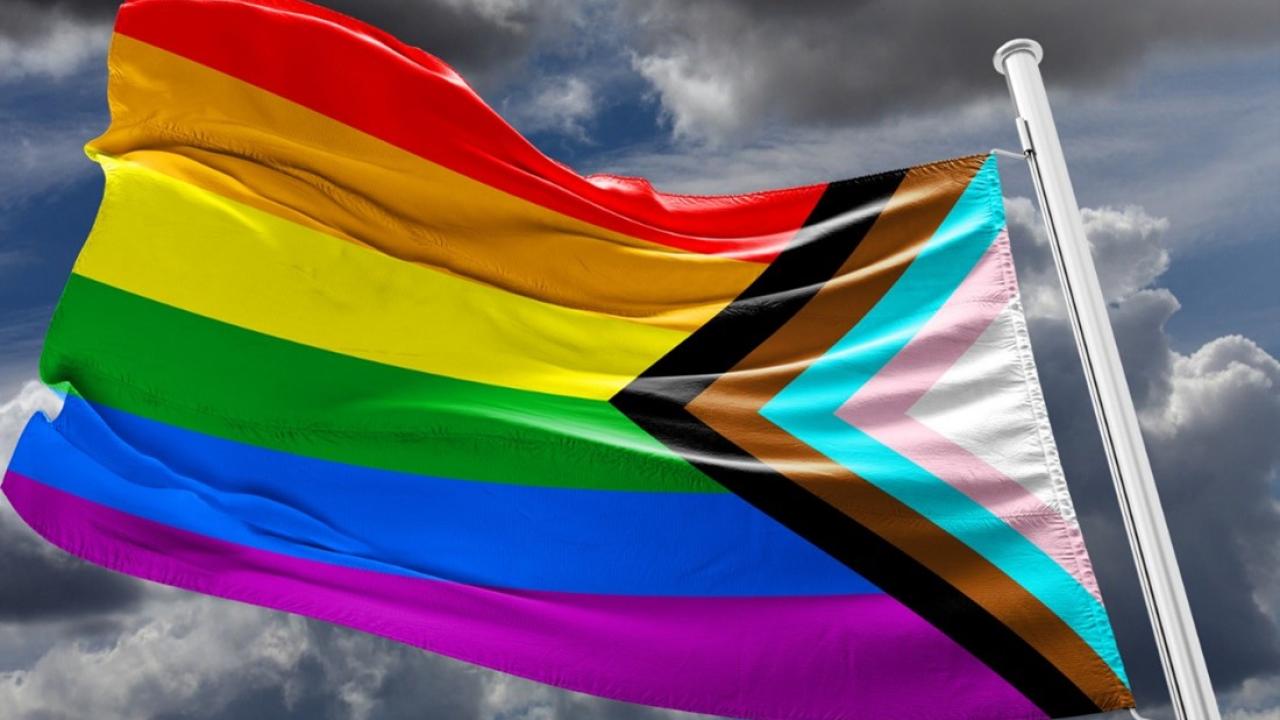 a multicolored flag 