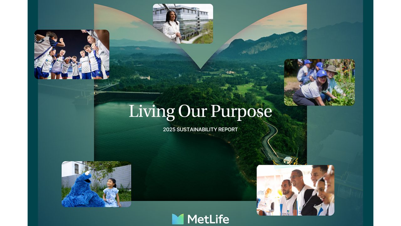 MetLife 2025 Sustainability Report cover: Living Our Purpose