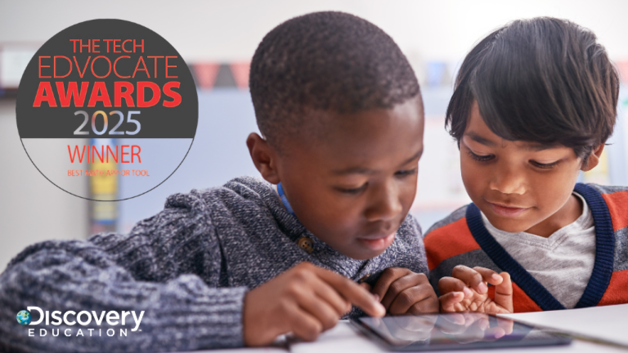 The Tech Edvocate Awards 2025 winner logo with two students