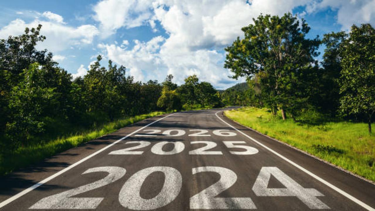 image of road with 2024 going into 2025