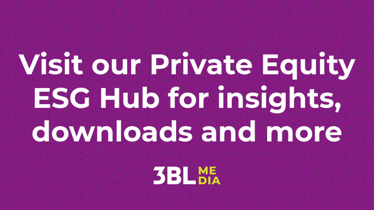 Graphic reads: Visit our Private Equity ESG Hub for insights, downloads and more