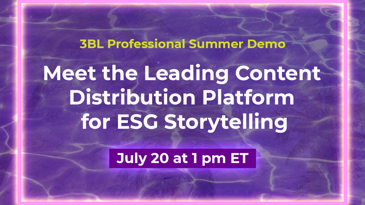 "Meet the Leading Content Distribution Platform for ESG Storytelling" 