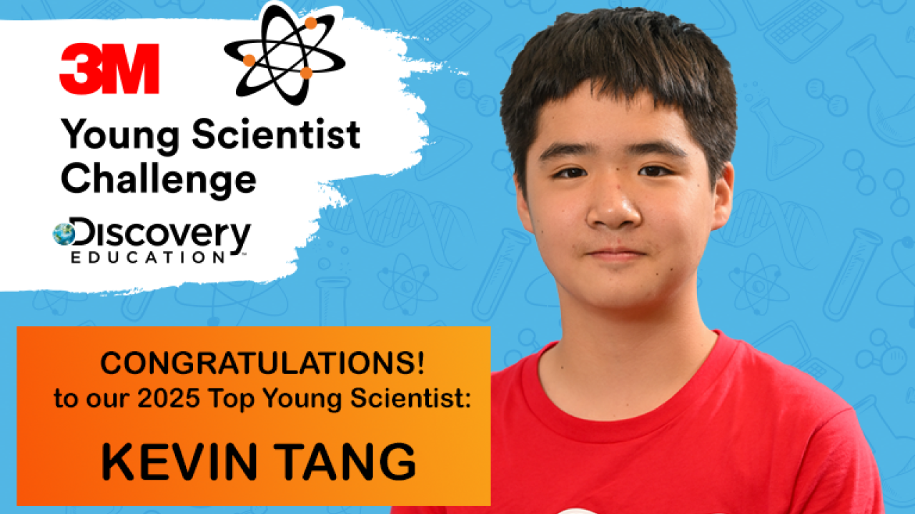 "Congratulations to our 2025 Top Young Scientist Kevin Tang"