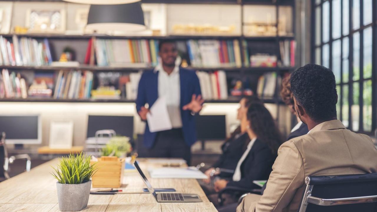 Workers in a meeting