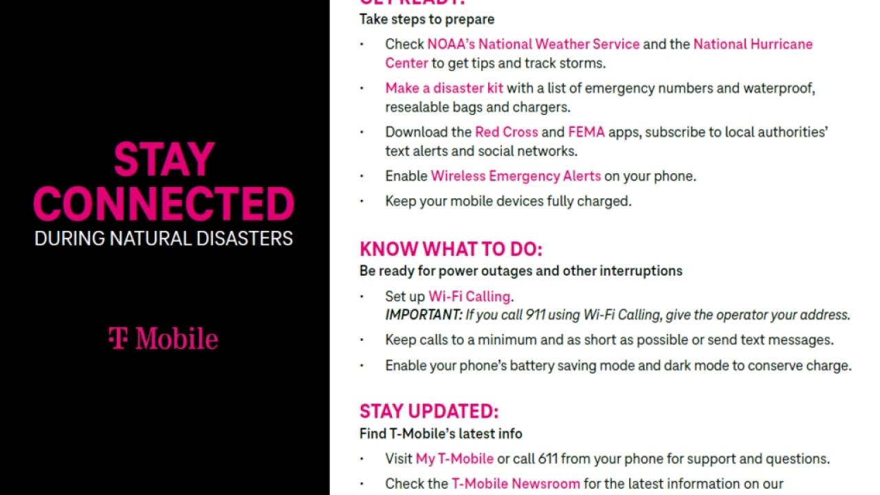 Stay connected during natural disasters graphic
