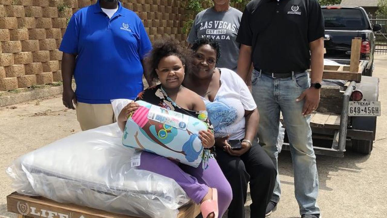 Family with bed