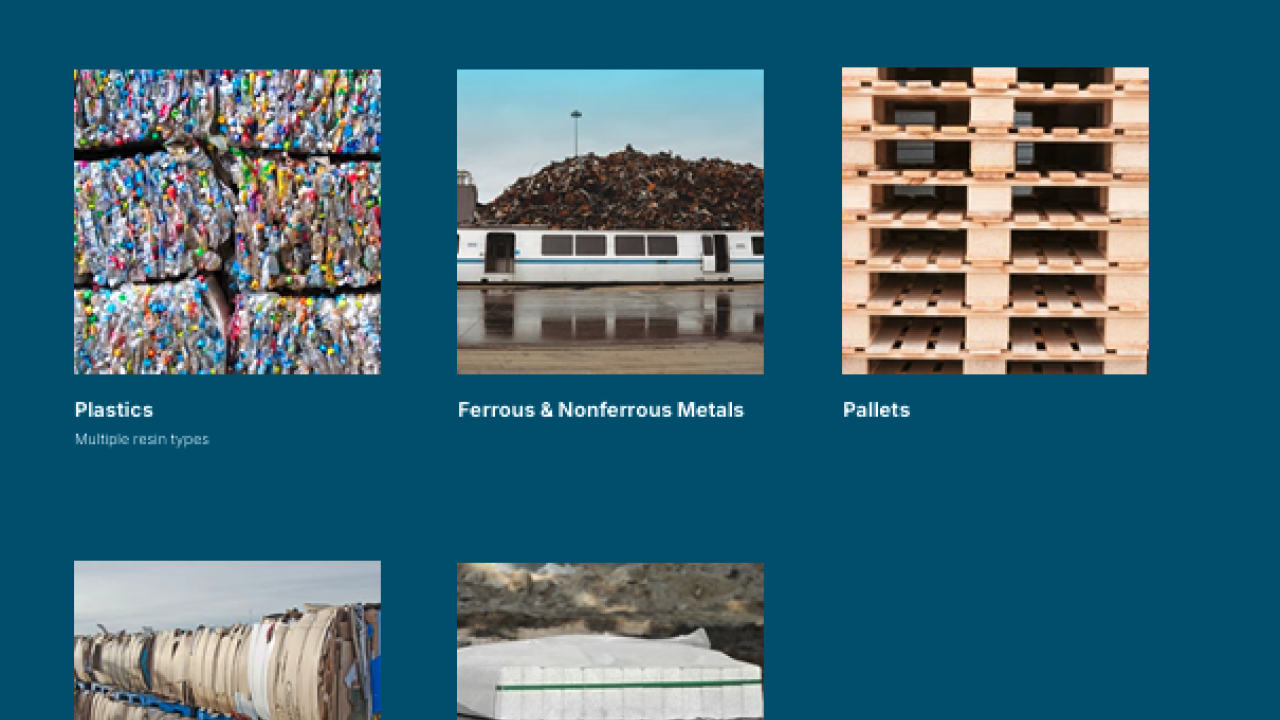 Collage of various recyclable materials