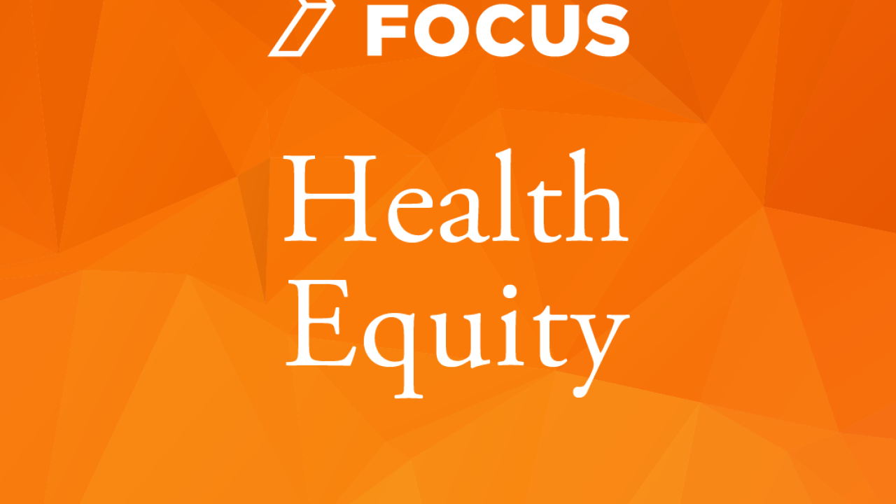 Porter Novelli logo with the words, Focus, Health, and Equity 