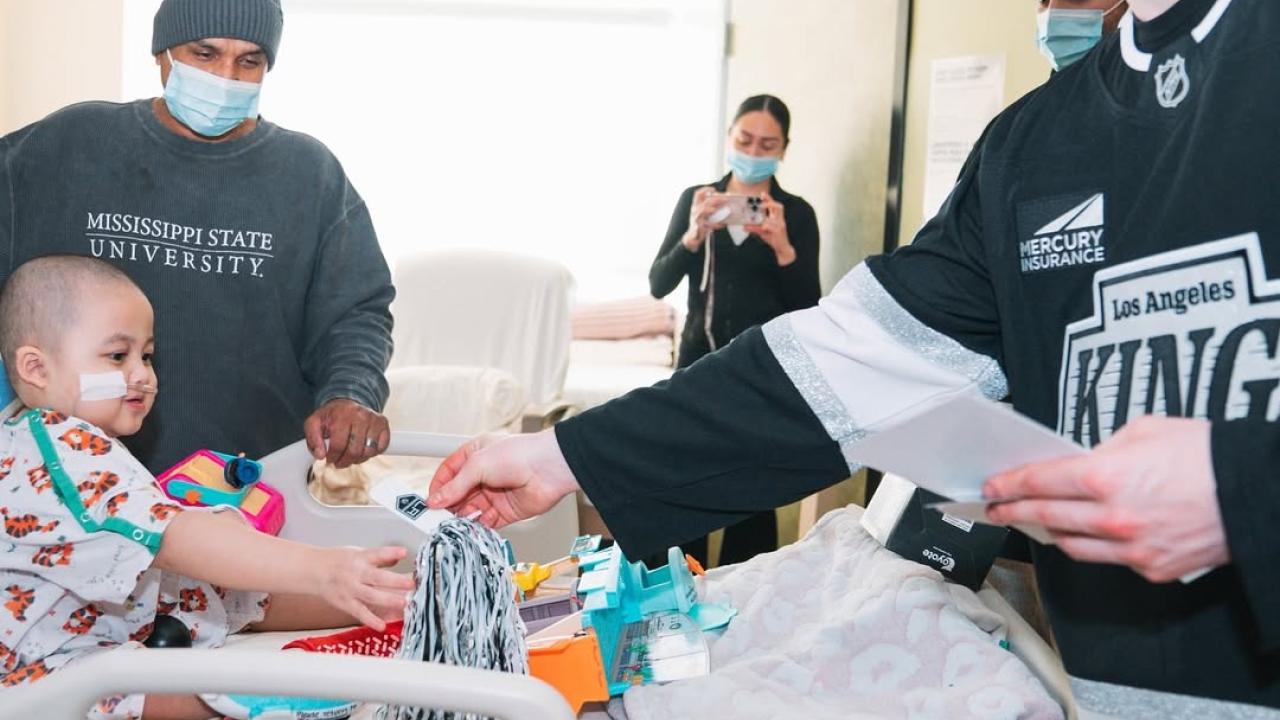 The LA Kings visited patients at CHLA.