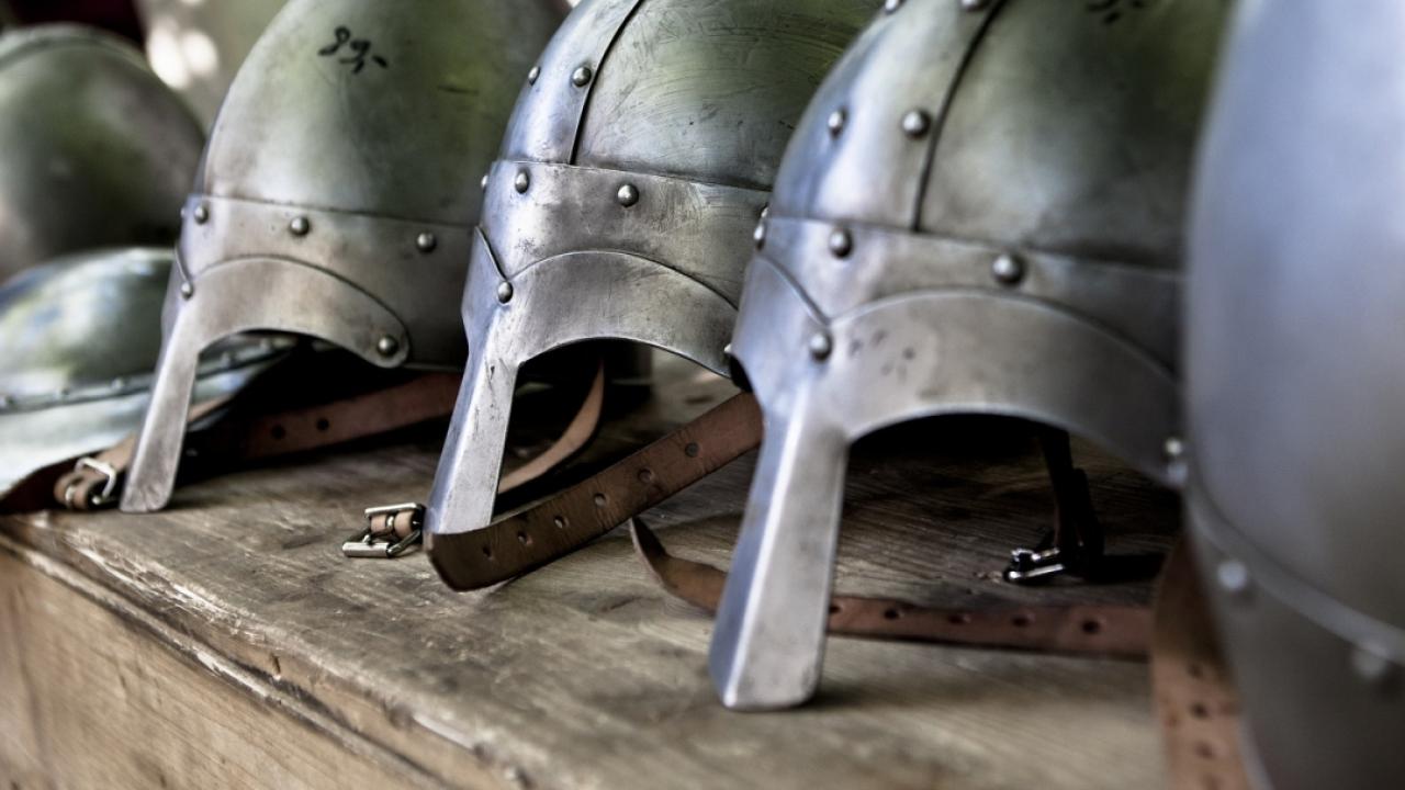 line of armor helmets